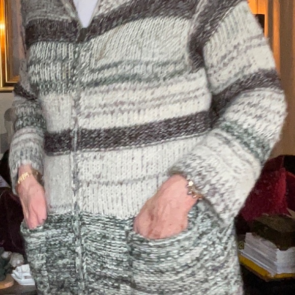 Isabel Marant Etoile Persan Cardigan Zip Up Ivory Thick Hooded Sweater Sz EU 38 - Picture 4 of 13